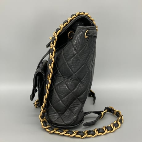 CHANEL (シャネル) ヴィンテージ マトラッセ ラムスキン ターンロック リュックサック バックパック