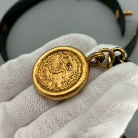 CHANEL (シャネル) ヴィンテージ マトラッセ ココマーク ターンロック チェーン ベルト