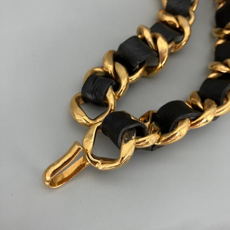 CHANEL (シャネル) ヴィンテージ デカココ ココマーク レザー チェーンベルト