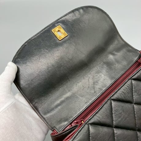 CHANEL (シャネル) ヴィンテージ マトラッセ ラムスキン ターンロック ココマーク ハンドバッグ