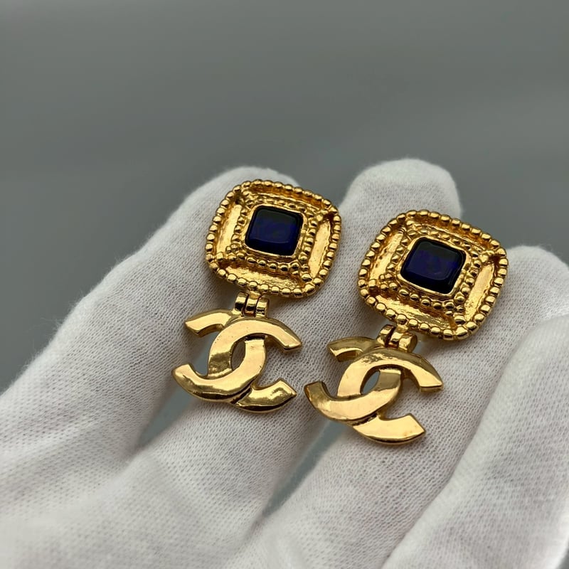 CHANEL (シャネル) ヴィンテージ グリポア カラーストーン ココマーク