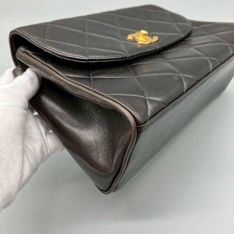CHANEL (シャネル) ヴィンテージ マトラッセ ラムスキン ターンロック ココマーク ハンドバッグ