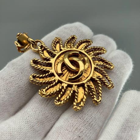 CHANEL (シャネル) ヴィンテージ 太陽 ココマーク スイング イヤリング