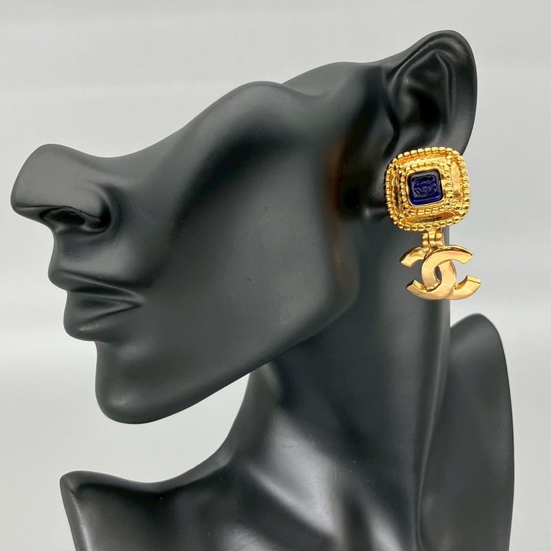 CHANEL (シャネル) ヴィンテージ グリポア カラーストーン ココマーク  