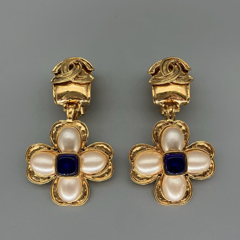 CHANEL (シャネル) ヴィンテージ グリポア カラーストーン パール ココ