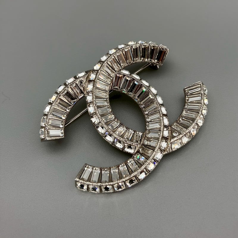 CHANEL (シャネル) ラインストーン ココマーク ブローチ