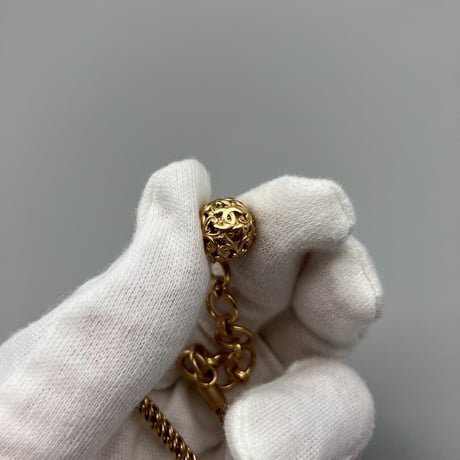 CHANEL (シャネル) ヴィンテージ カラーストーン グリポア フラワー ココマーク ネックレス