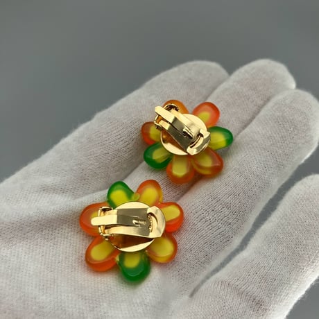CHANEL (シャネル) ヴィンテージ ココマーク フラワー マルチカラー イヤリング