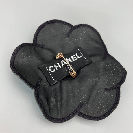 CHANEL (シャネル) ヴィンテージ カメリア ココマーク ブルー ブローチ