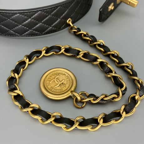 CHANEL (シャネル) ヴィンテージ マトラッセ ココマーク ターンロック チェーン ベルト