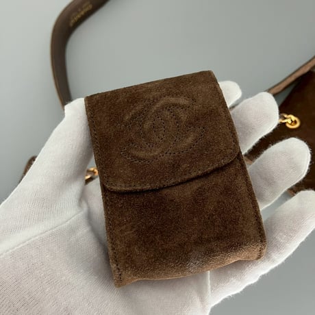 CHANEL (シャネル) ヴィンテージ スエード マルチポーチ ココマーク ベルト