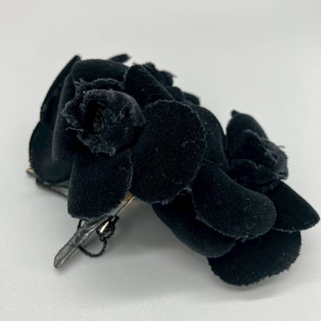 CHANEL (シャネル) ヴィンテージ カメリア フラワー スエード ブローチ コサージュ
