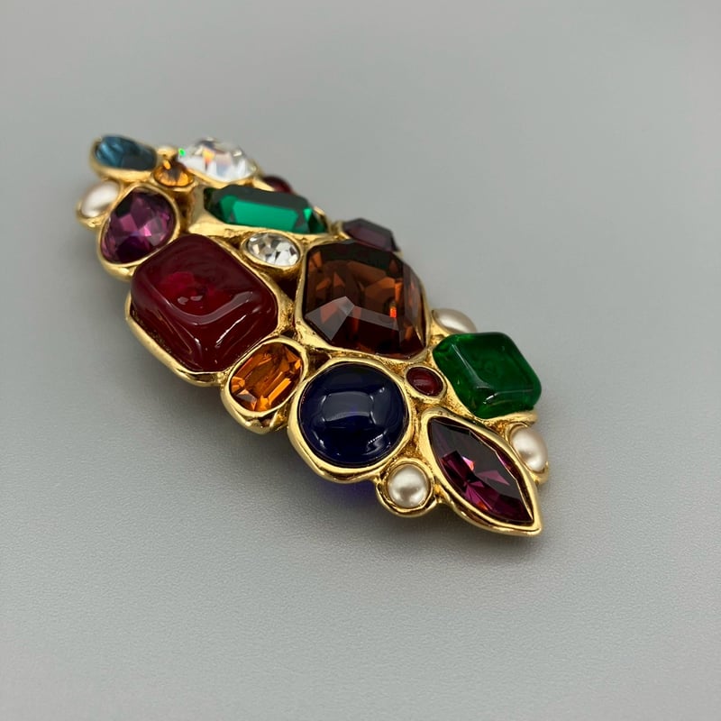 CHANEL (シャネル) ヴィンテージ カラーストーン グリポア ライン