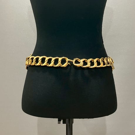 CHANEL (シャネル) ヴィンテージ レザー パール サークル チェーンベルト