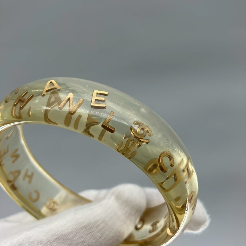 CHANEL (シャネル) ヴィンテージ クリア ココマーク ロゴ バングル