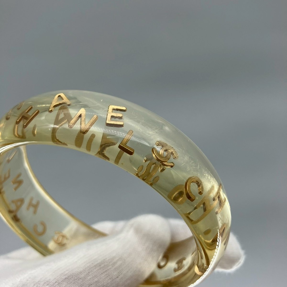 CHANEL (シャネル) ヴィンテージ クリア ココマーク ロゴ バングル