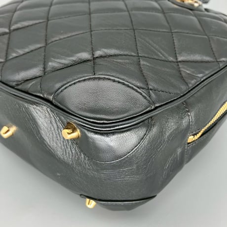 CHANEL (シャネル) ヴィンテージ パリ限定 マトラッセ ココマーク ラムスキン ハンドバッグ
