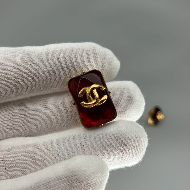 CHANEL (シャネル) ヴィンテージ カラーストーン グリポア ココマーク