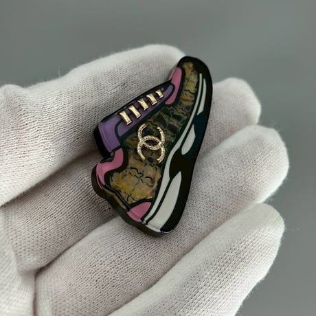 CHANEL (シャネル) ヴィンテージ スニーカー 靴 ココマーク ブローチ