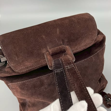 CHANEL (シャネル) ヴィンテージ スエード ココマーク マグネット式 リュックサック バックパック