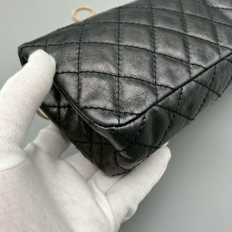 CHANEL (シャネル) ヴィンテージ マトラッセ 2.55 ミラー ロングショルダーバッグ