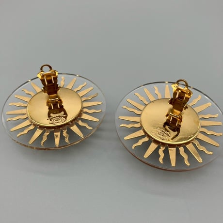 CHANEL (シャネル) ヴィンテージ 太陽 パール クリア イヤリング
