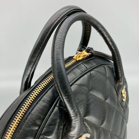 CHANEL (シャネル) ヴィンテージ パリ限定 マトラッセ ココマーク ラムスキン ハンドバッグ