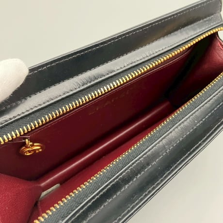 CHANEL (シャネル) ヴィンテージ ターンロック ココマーク レザー クラッチバッグ ハンドバッグ