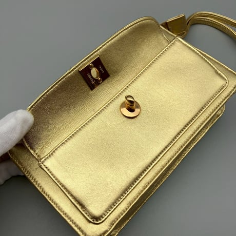 CHANEL (シャネル) ヴィンテージ ターンロック ココマーク レザー クラッチバッグ ハンドバッグ
