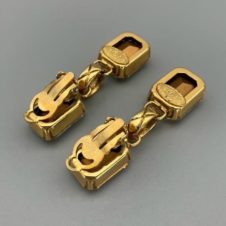 CHANEL (シャネル) ヴィンテージ マトラッセ ラインストーン スイング イヤリング