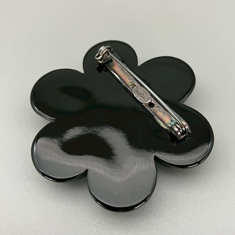 CHANEL (シャネル) ヴィンテージ カメリア ココマーク ブラック ブローチ