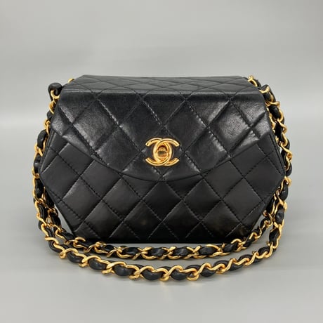CHANEL (シャネル) ヴィンテージ ミニマトラッセ ターンロック ココマーク ダブルチェーン ショルダーバッグ