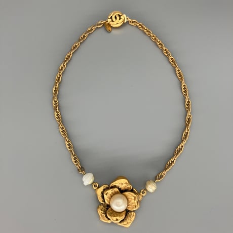CHANEL (シャネル) ヴィンテージ カメリア パール ネックレス