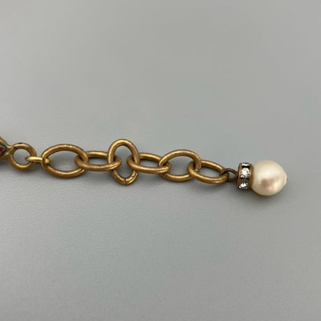 CHANEL (シャネル) ヴィンテージ グリポア カラーストーン パール ラインストーン フラワー ネックレス
