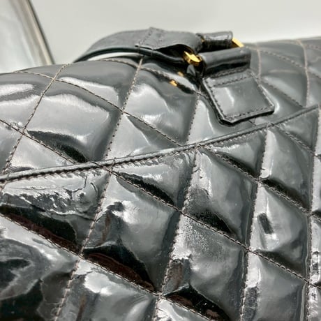 CHANEL (シャネル) ヴィンテージ ココマーク マトラッセ ターンロック パテントレザー エナメル リュックサック バックパック