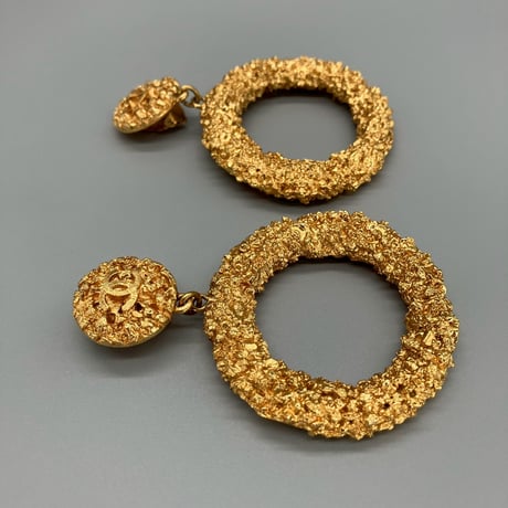 CHANEL (シャネル) ヴィンテージ ココマーク サークル 超大振り イヤリング