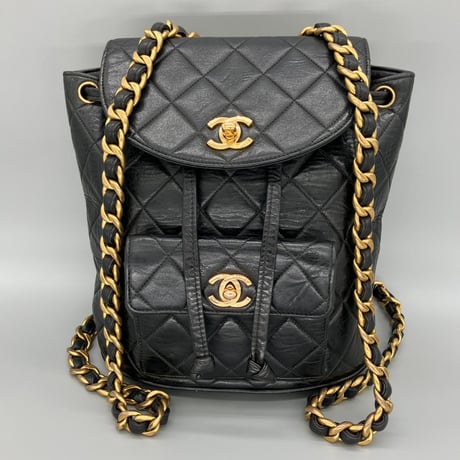CHANEL (シャネル) ヴィンテージ マトラッセ ラムスキン ターンロック リュックサック バックパック