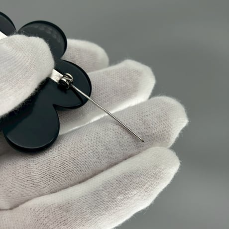 CHANEL (シャネル) ヴィンテージ カメリア ココマーク ブラック ブローチ