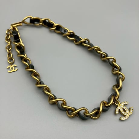 CHANEL (シャネル) ヴィンテージ ラインストーン ココマーク ネックレス チョーカー