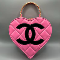 CHANEL (シャネル) ヴィンテージ バービーコレクション ココマーク パテントレザー ハート バニティ ハンドバッグ