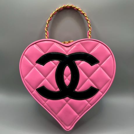 CHANEL (シャネル) ヴィンテージ バービーコレクション ココマーク パテントレザー ハート バニティ ハンドバッグ