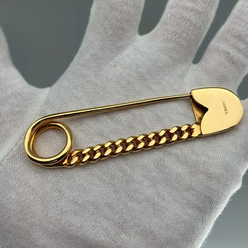 CHANEL (シャネル) ヴィンテージ 安全ピン クローバー ブローチ