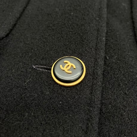 CHANEL (シャネル) ヴィンテージ ココボタン カシミア ベルト ジャケット コート