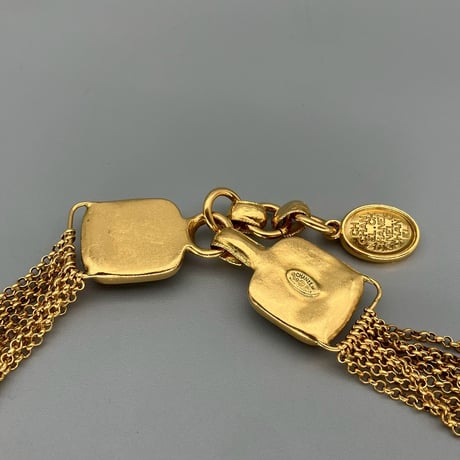 CHANEL (シャネル) ヴィンテージ グリポア カラーストーン ココマーク ロゴ ネックレス