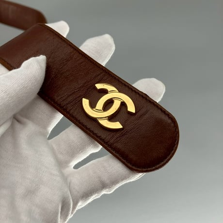 CHANEL (シャネル) ヴィンテージ ラムスキン ココマーク ロゴ ベルト