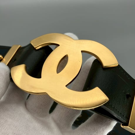 CHANEL (シャネル) ヴィンテージ デカココ ココマーク レザー ベルト