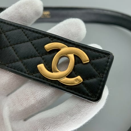 CHANEL (シャネル) ヴィンテージ マトラッセ ターンロック ココマーク チェーン ベルト