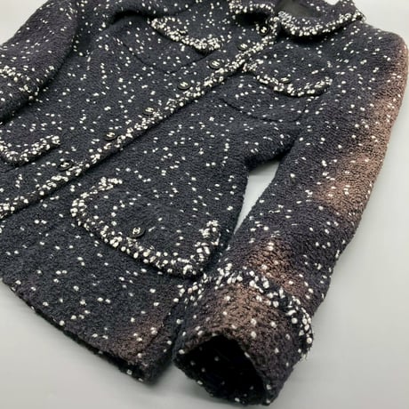 CHANEL (シャネル) ヴィンテージ ツイード 粉雪 ココボタン ジャケット