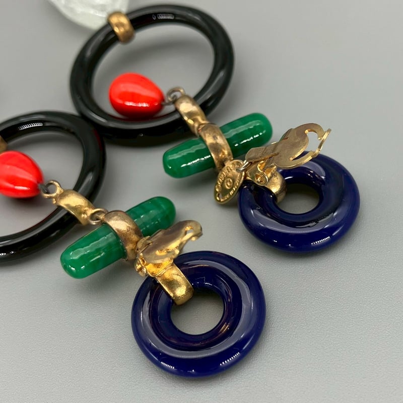 CHANEL (シャネル) ヴィンテージ カラーストーン グリポア ラウンド 