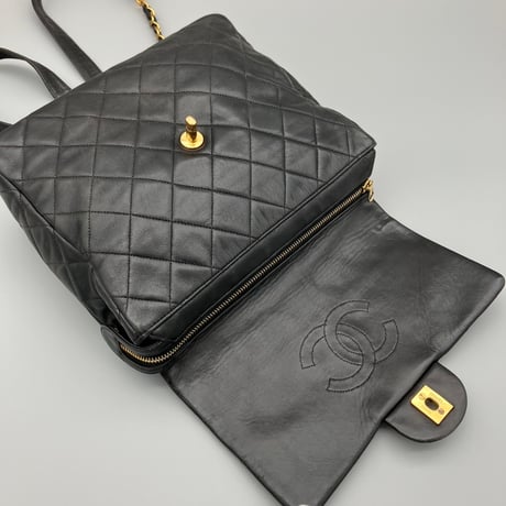 CHANEL (シャネル) ヴィンテージ マトラッセ ターンロック ココマーク リュックサック バックパック